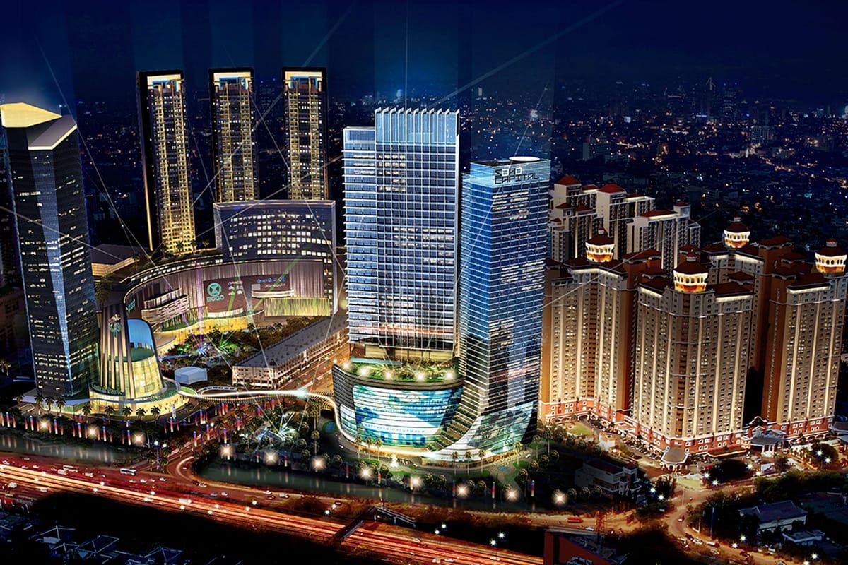 Jakarta skyline and Megaroyal headquarters